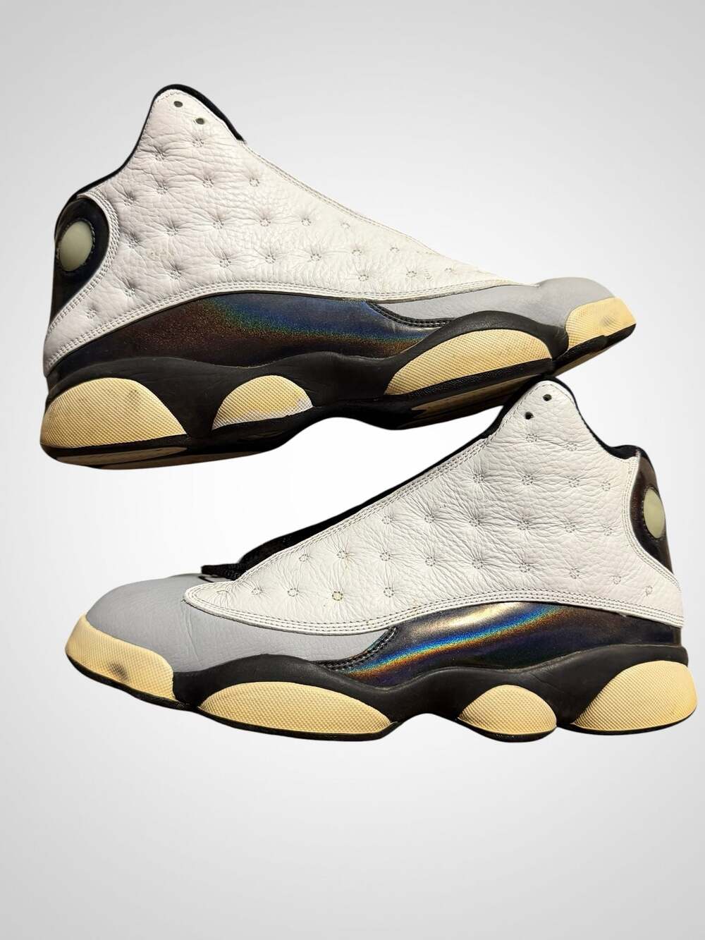 10.5 - Air Jordan 13 Retro Barons White Grey Black